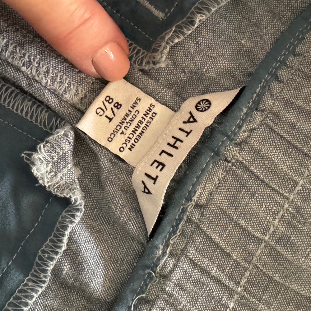 Athleta Cabo Linen Jogger Chambray Texture Size 8 TALL - Picture 10 of 16